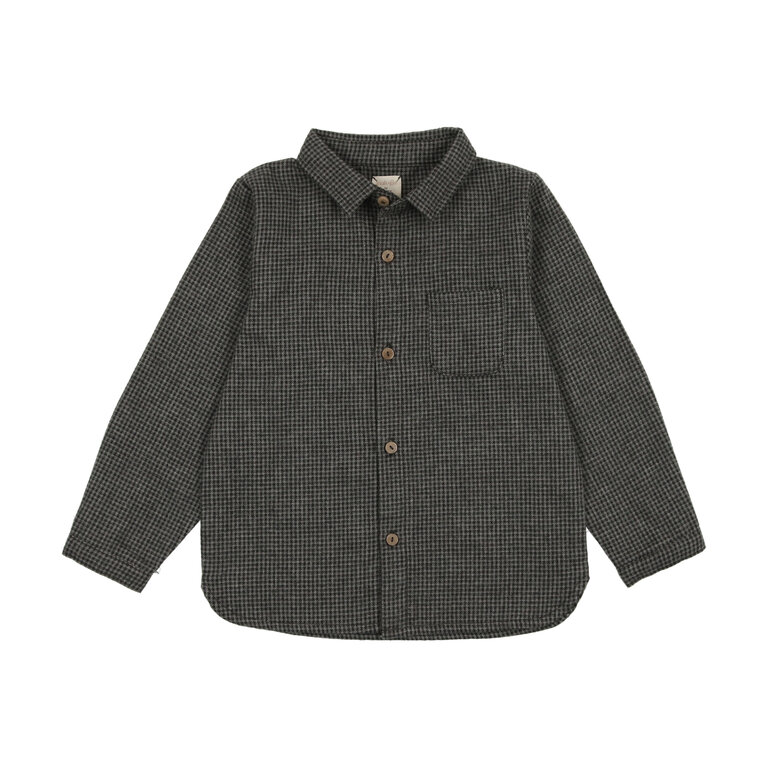 Analogie Analogie Toddler Boy Shirt - Grey Houndstooth - FW24 -