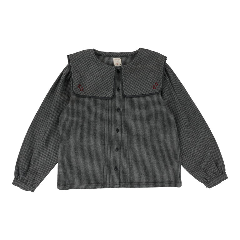 Analogie Analogie Girls Blouse - Grey Houndstooth - FW24 -