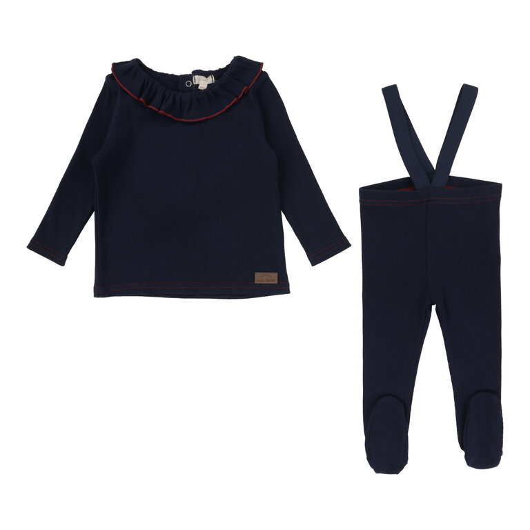 Lil Legs Lil Legs Ruffle Collar Ribbed Set - FW24 -