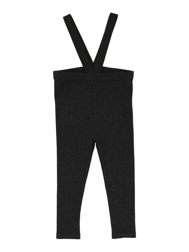 Lil Legs Knit Long Suspender Leggings - Mid Grey main image 0