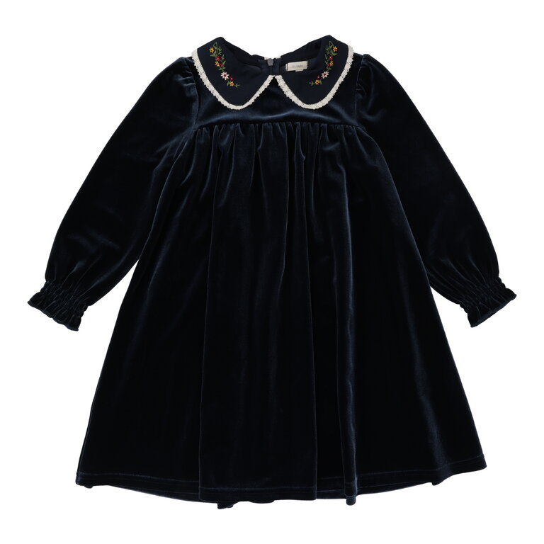 Analogie Lil Legs Velour Collar Dress - FW24 -