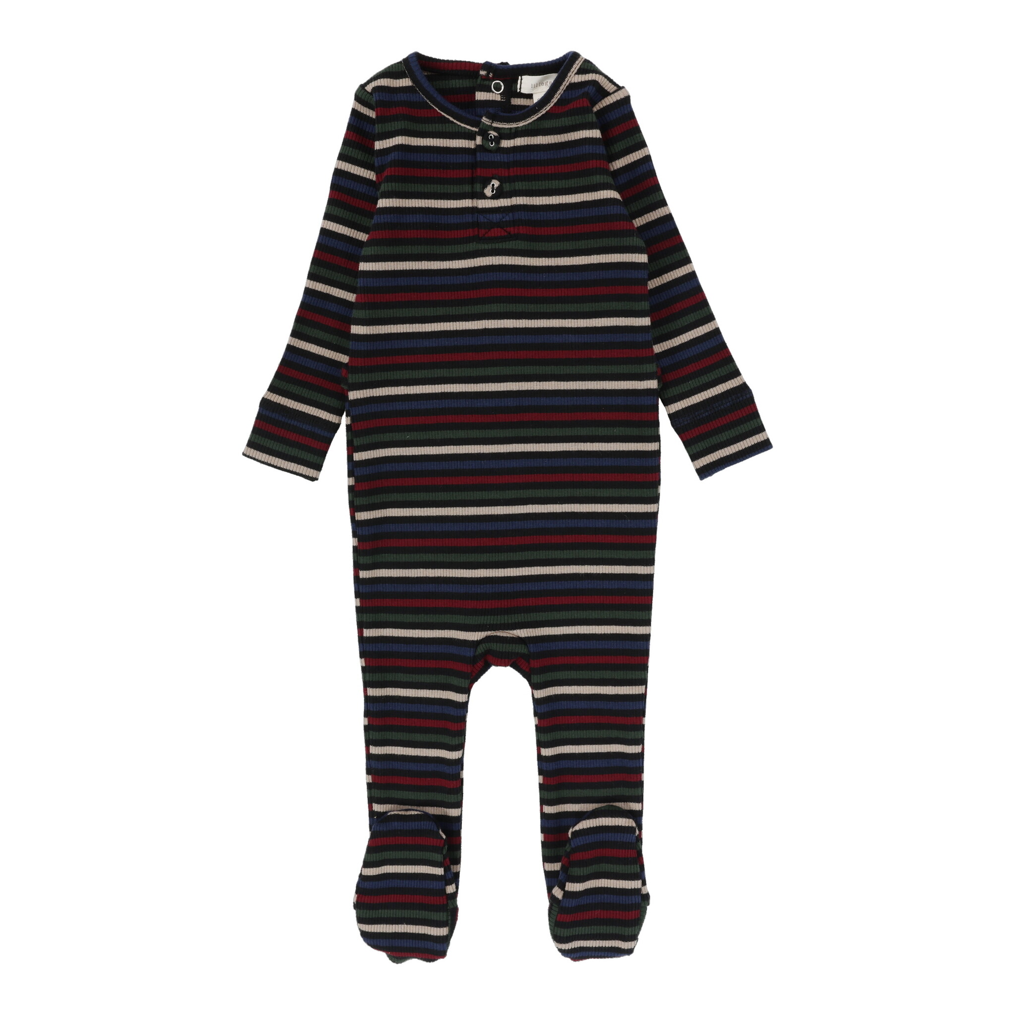 Lil Legs Henley Footie - Green Lil Legs Henley Footie - Green