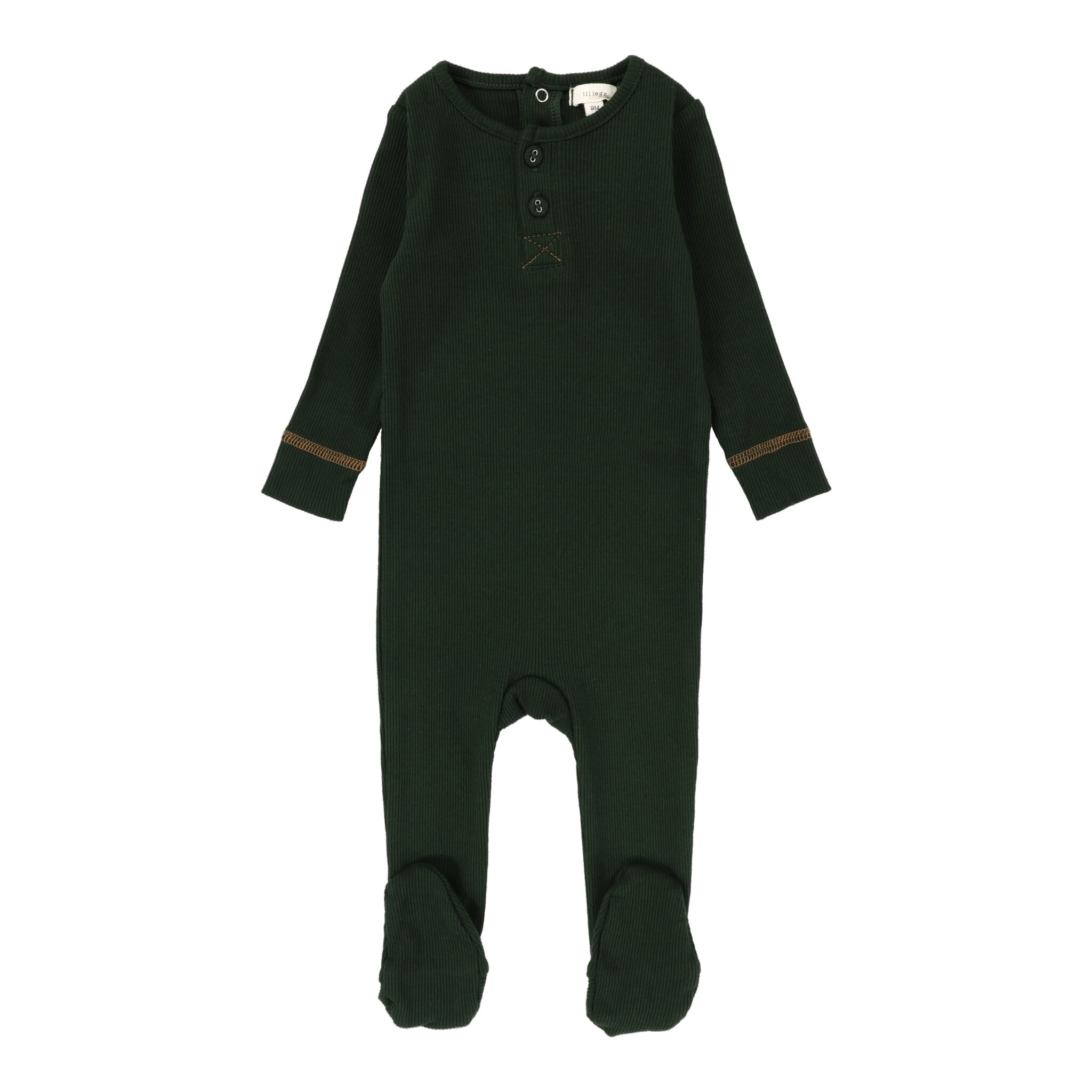 Lil Legs Henley Footie - Green Lil Legs Henley Footie - Green