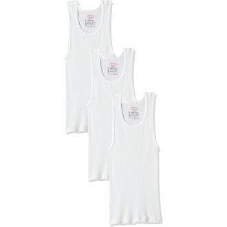 Hanes Hanes Boys 100% Cotton White Ribbed Sleeveless Undershirt - 3 Pack -