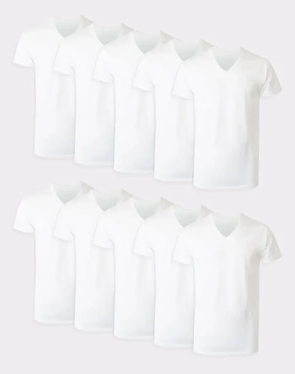 Hanes Hanes Mens V-Neck Undershirts - 10 Pack -