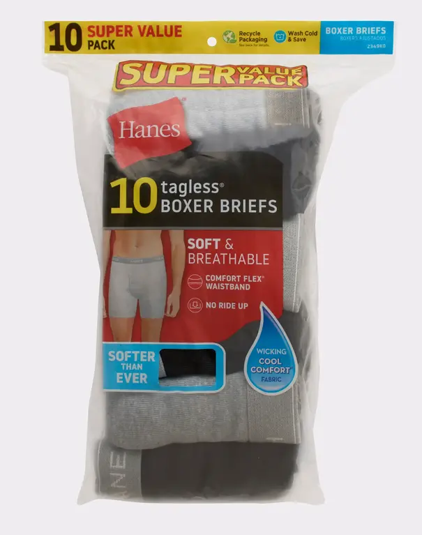 Hanes Hanes Mens Boxer Briefs - 10 Pack - 2349K0  -