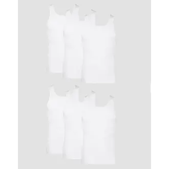 Hanes Hanes Mens Tank Tops / Sleeveless Undershirts - 6 Pack - 372AP6 -