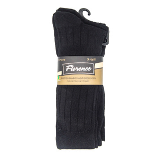 Florence Florence Mens Cotton Bamboo Dress Rib Socks - 3 Pack - 190 -