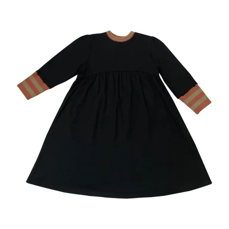 Jolie Enfants Jolie Enfants Striped Ribbed Trim Dress - FW23 - B23914 -