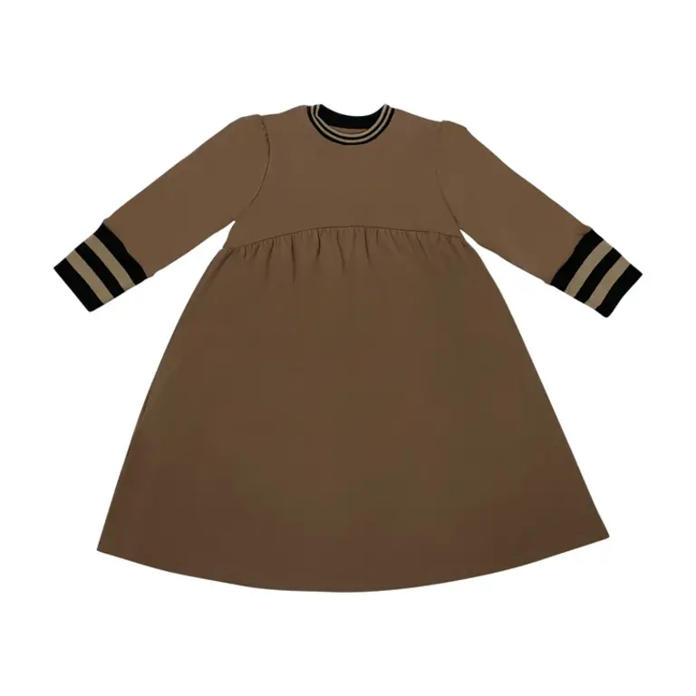 Jolie Enfants Jolie Enfants Striped Ribbed Trim Dress - FW23 - B23914 -