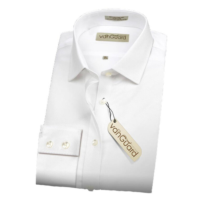 Van Guard Van Guard Mens Platinum White Shirt - Twill - Right Over Left - Easy Care