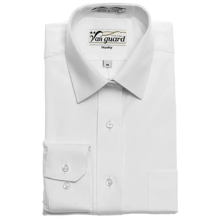 Van Guard Van Guard Boys Pinpoint White Shirt - Right over Left - Husky Fit -