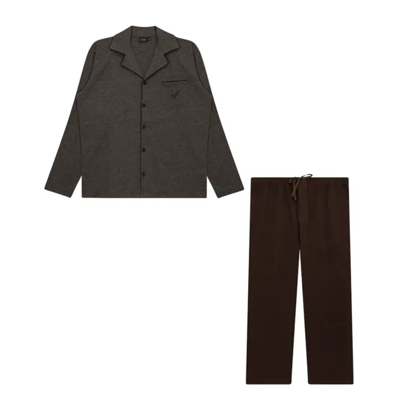 Yugo Sport Yugo Sport Button Down Knit Pajamas - Large Collar - 9392 -