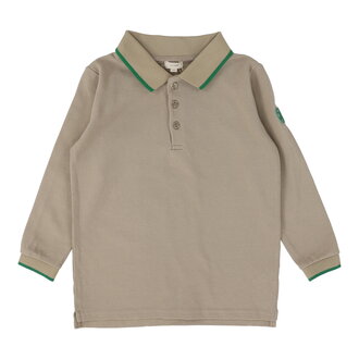 Lil Legs Lil Legs Taupe Polo - Long Sleeve - SS25 -