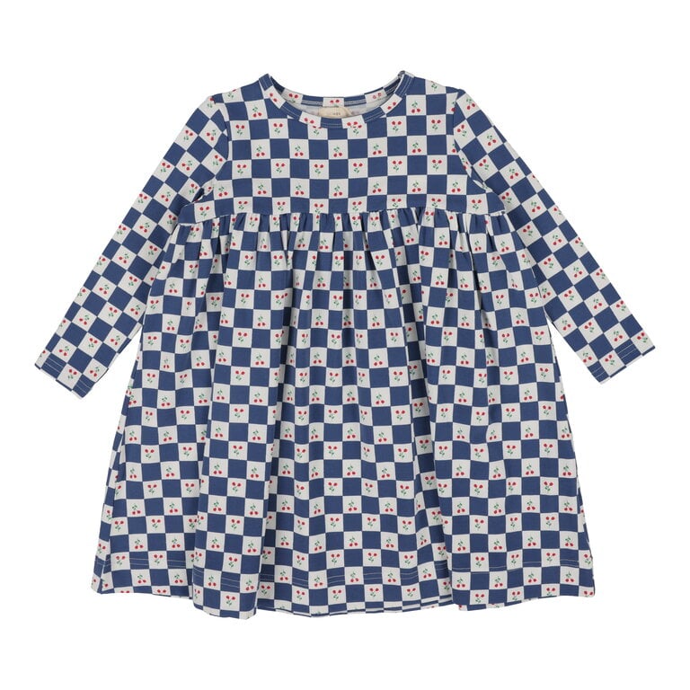 Lil Legs Lil Legs Checked Tulip Dress - Long Sleeve - SS25 -