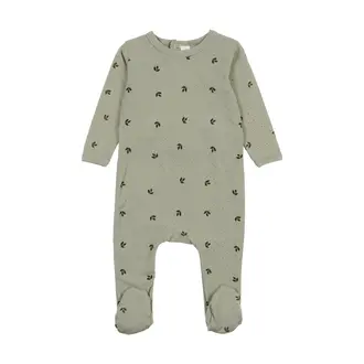 Bonjoy Bonjoy Scattered Leaf Print Footie - SL21045F - SS25 -