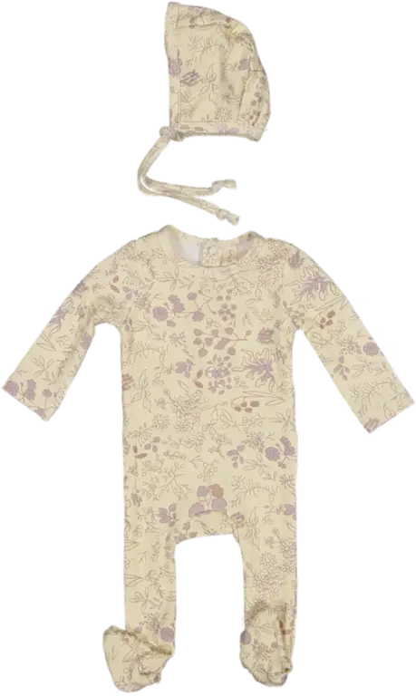 Bonjoy Bonjoy Lilac Print  3-Piece Footie Set - SL25043FS - SS25 -