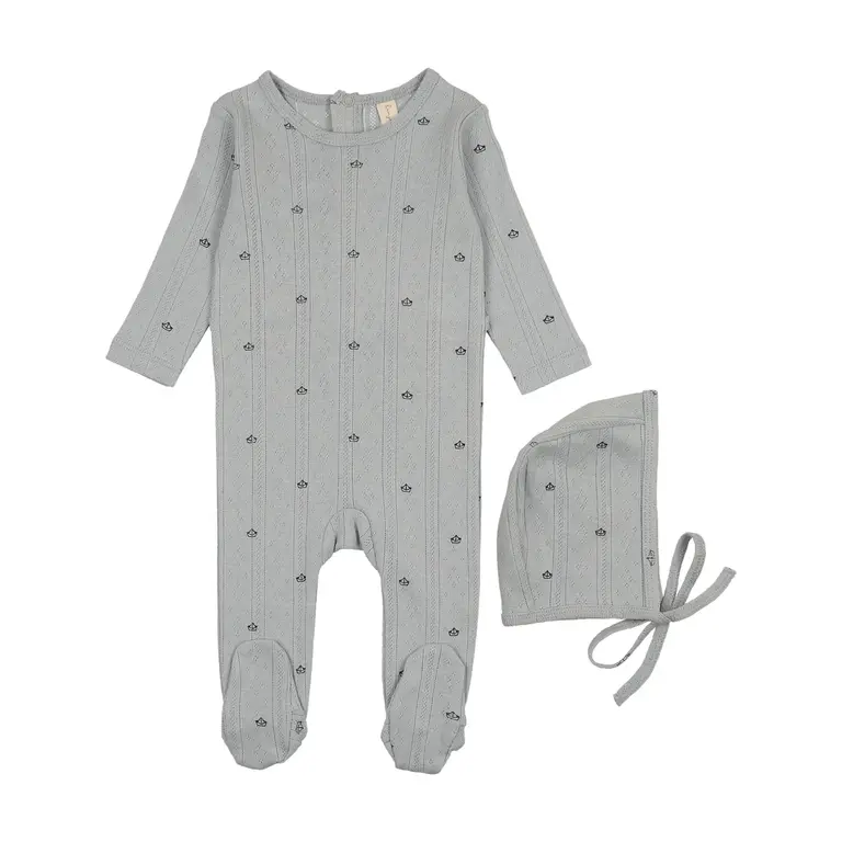Bonjoy Bonjoy Printed Pointelle Footie 3-Piece Set - SS25 -