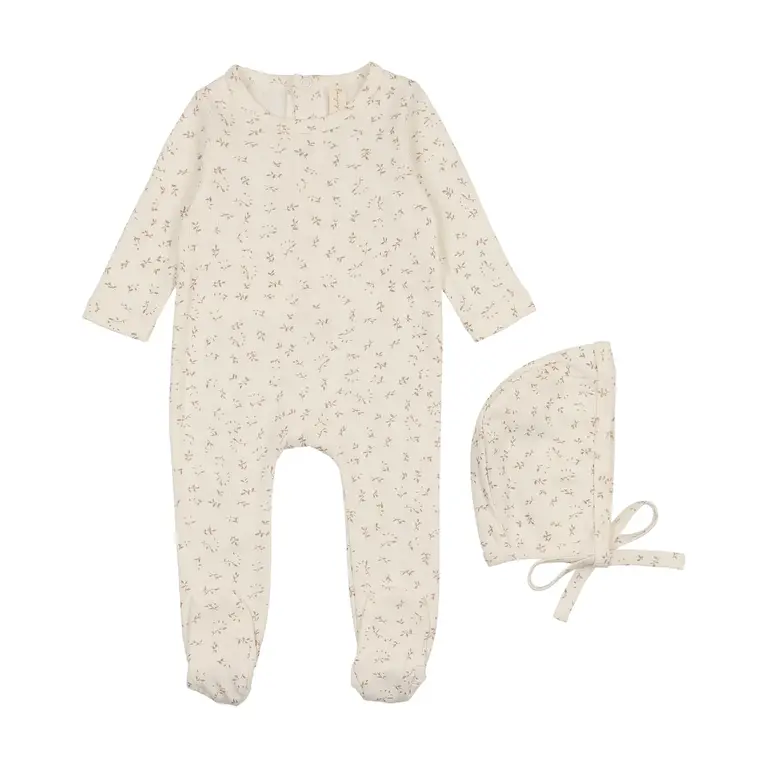 Bonjoy Bonjoy Printed Pointelle Footie 3-Piece Set - SS25 -