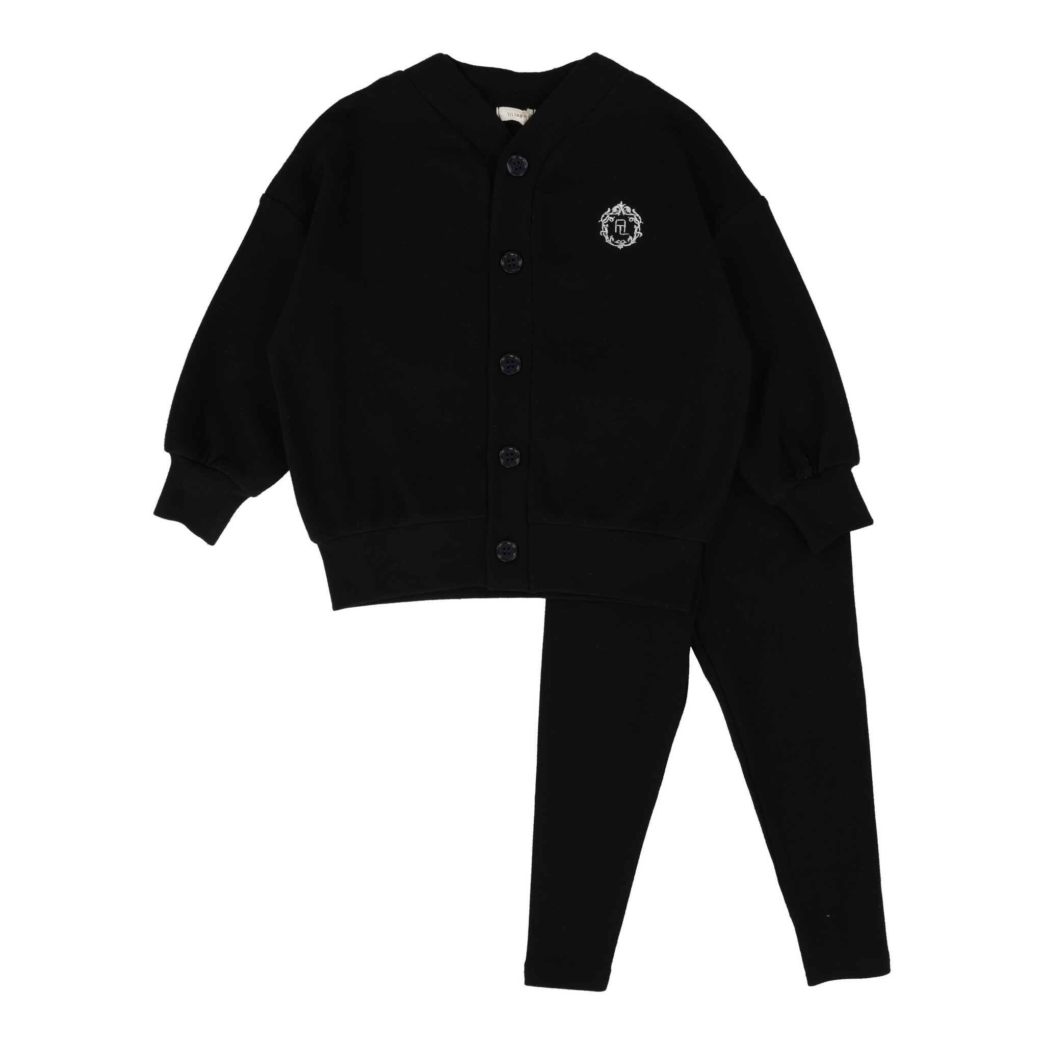 Lil Legs Cardigan Lounge Set - Black Lil Legs Cardigan Lounge Set - Black
