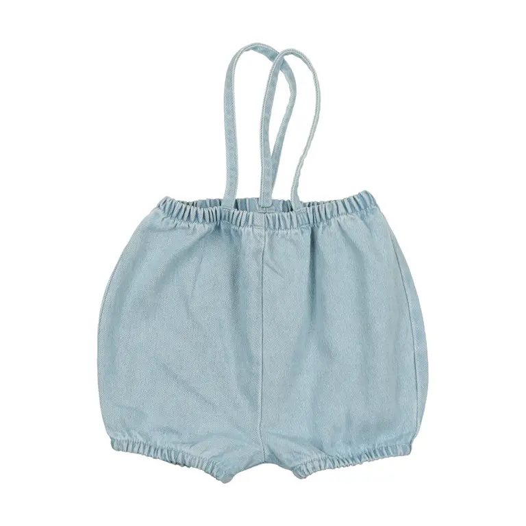 Lil Legs Lil Legs Denim Bubble Suspender Shorts - SS25 -