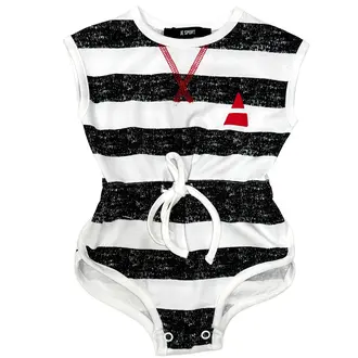 Jolie Enfants Jolie Enfants Heather Striped Romper - SB3034 - SS25 -