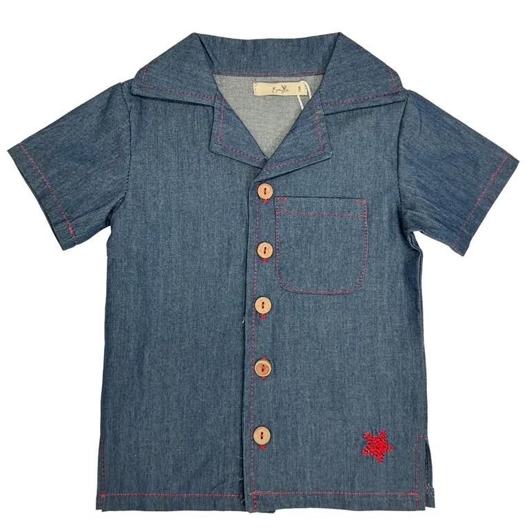 Jolie Enfants Jolie Enfants Denim Short Sleeve Shirt - SB1939 - SS25 -