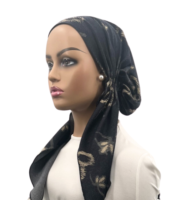 Ahead Headwear Ahead Headwear Doodled Denim Collection Pre-tied Headscarf - 2568 - SS25 -