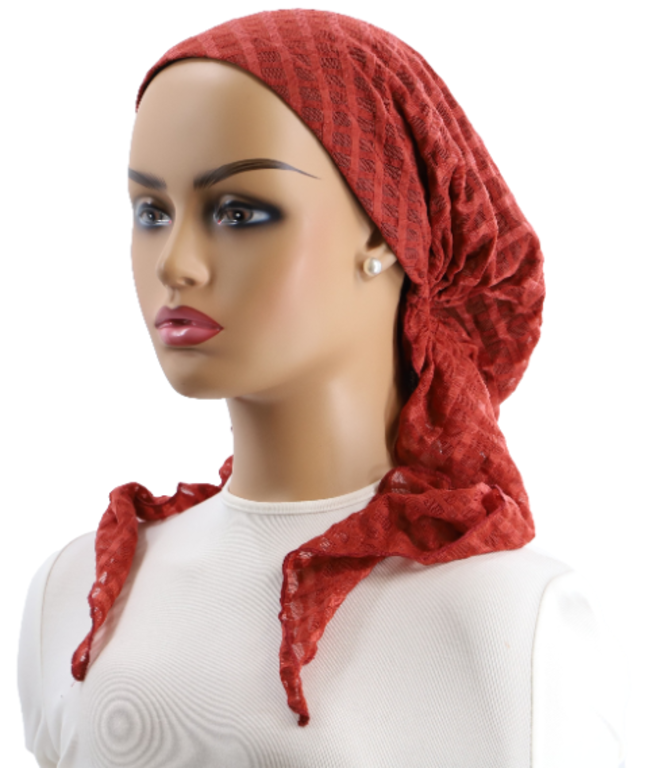 Ahead Headwear Ahead Headwear Repeating Rectangle Mesh Pre-tied Headscarf - 2535 - SS25 -
