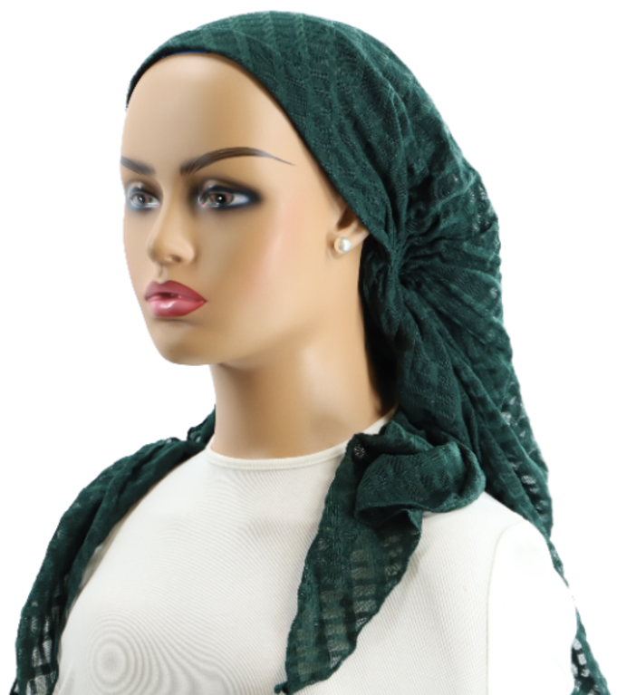 Ahead Headwear Ahead Headwear Repeating Rectangle Mesh Pre-tied Headscarf - 2535 - SS25 -