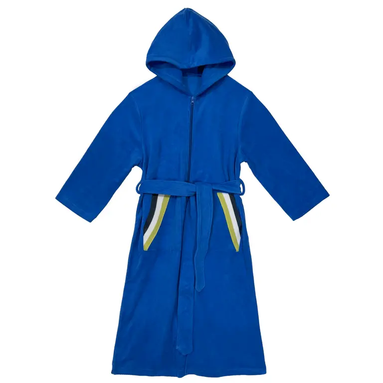 Jolie Enfants Jolie Enfants Boys Stripe Trim Terry Robe w/ Zipper - SS1424 - SS25-S -