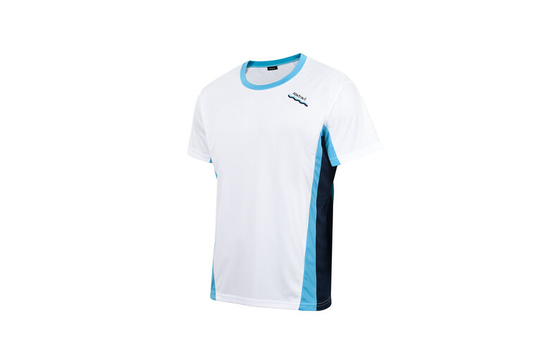 Abstract Abstract Boys Swim Top - White Stretch Poly - Short Sleeve -