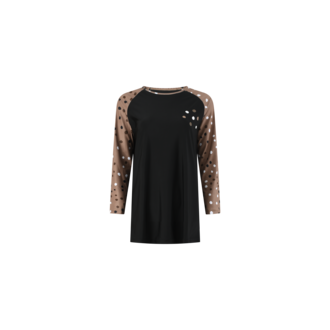 Abstract Abstract Girls/ladies Swim Coverup Tee - Black W/ Beige Checkered Design -