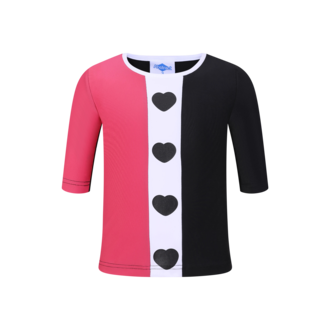 Abstract Abstract Girls/ladies Swim Coverup Tee - Black & Pink Heart Design -