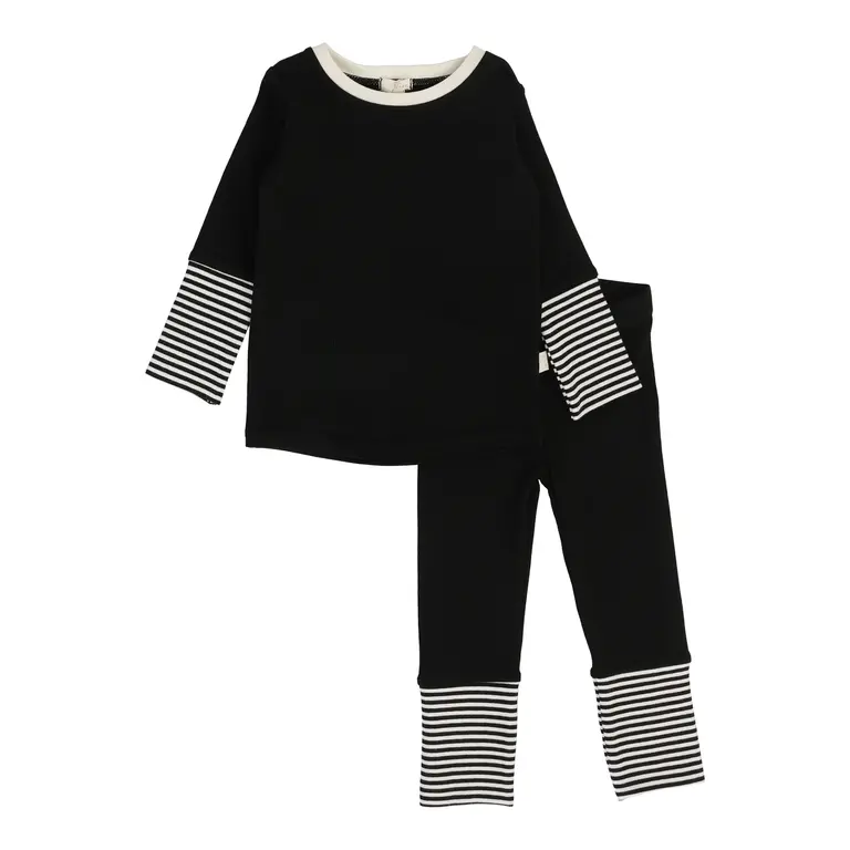 Lil Legs Lil Legs Striped Cuff  Lounge Set - FW25 -