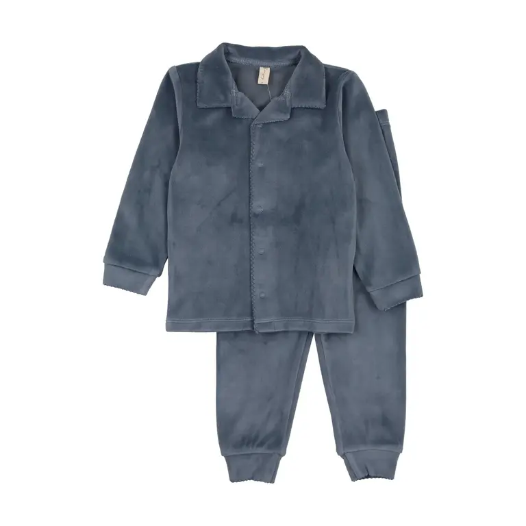 Bonjoy Bonjoy Velour Scalloped Collar Grandpa Pajamas - FW25 -