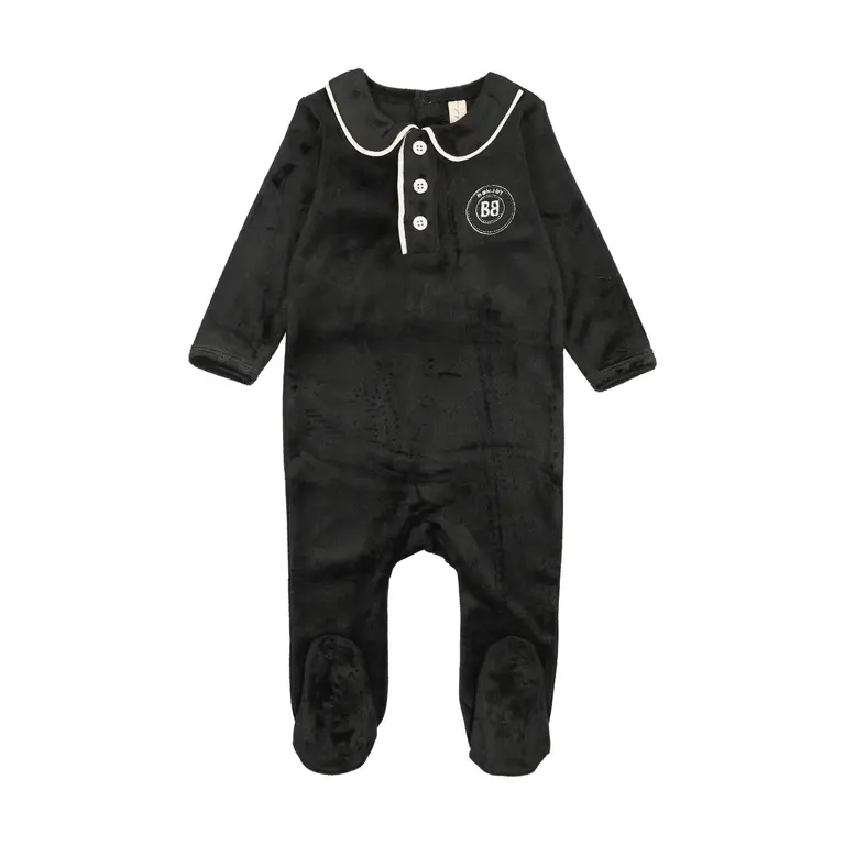 Bonjoy Bonjoy Velour Collar Emblem Footie - FW25 -