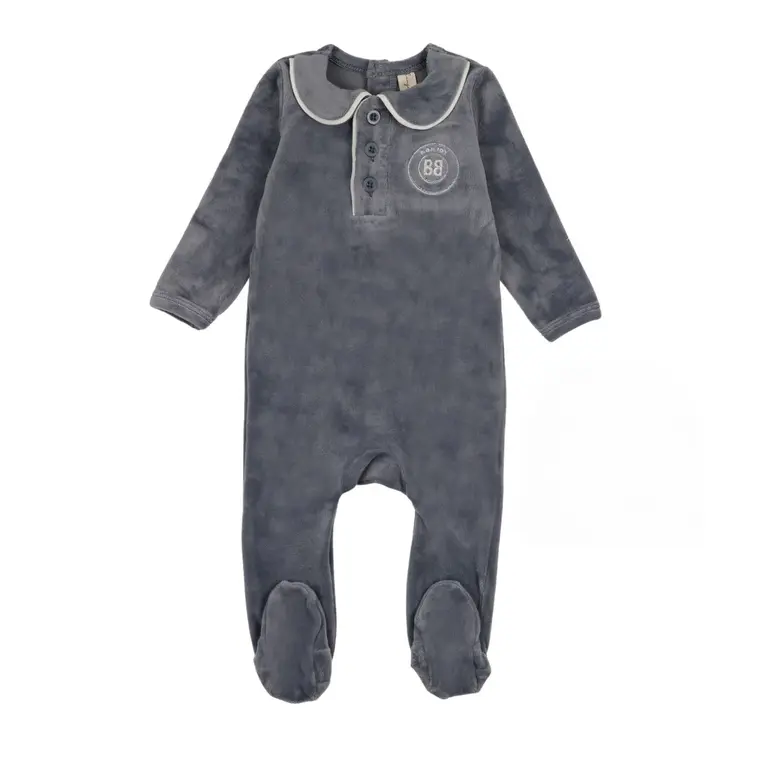 Bonjoy Bonjoy Velour Collar Emblem Footie - FW25 -