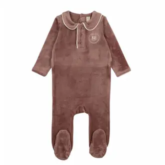 Bonjoy Bonjoy Velour Collar Emblem Footie - FW25 -