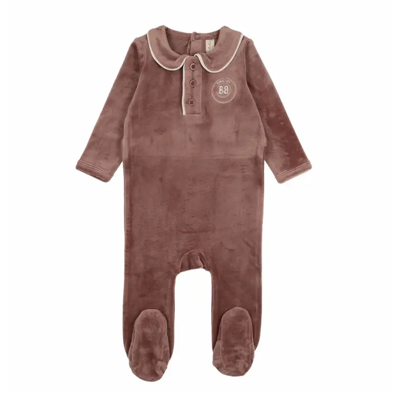 Bonjoy Bonjoy Velour Collar Emblem Footie - FW25 -