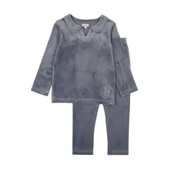 Bonjoy Bonjoy Velour Collar Emblem Pajamas - FW25 -