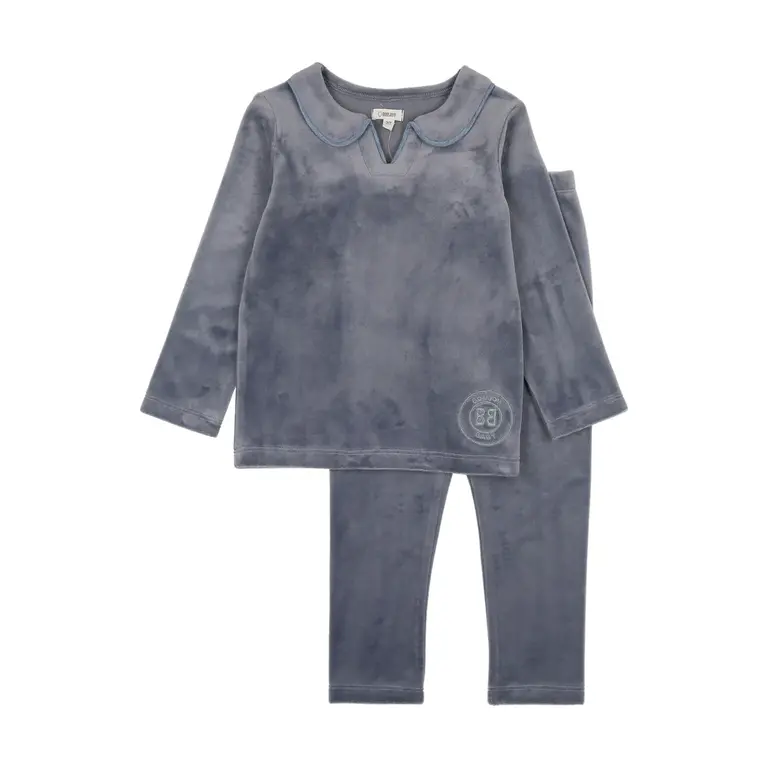 Bonjoy Bonjoy Velour Collar Emblem Pajamas - FW25 -