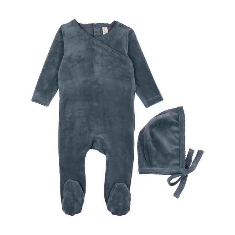 Bonjoy Bonjoy Velour Scalloped Collar Footie - FW25 -