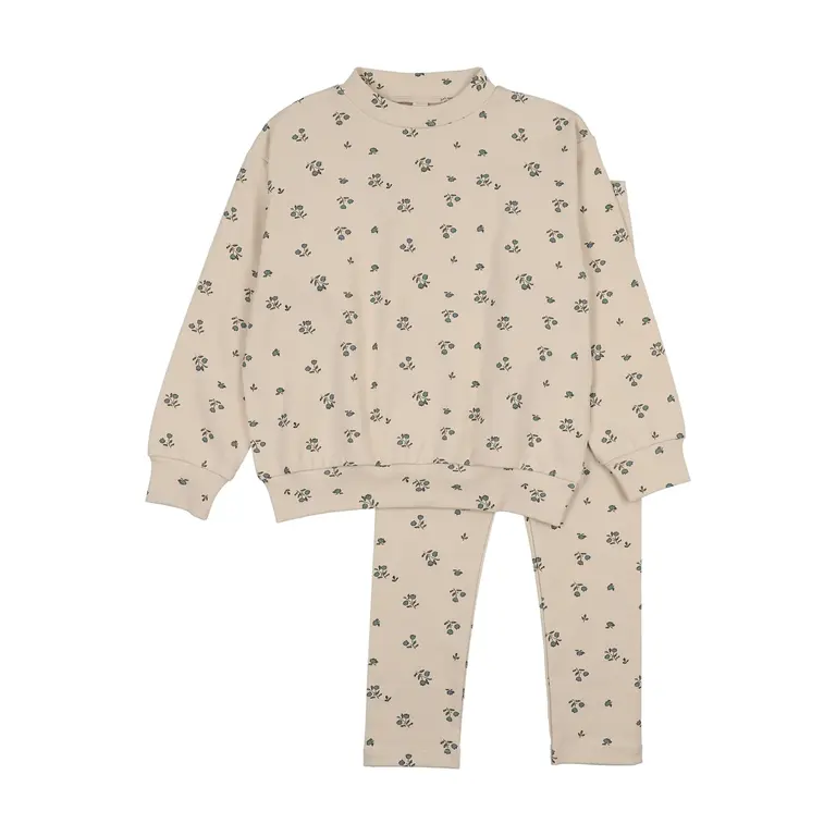 Bonjoy Bonjoy Floral Cardigan Sweatshirt Set - FW25 -