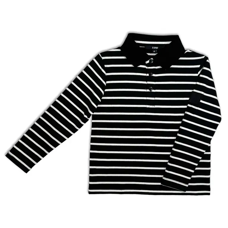 Jolie Enfants Jolie Enfants Striped French Terry Polo - FB1147 - FW25 -