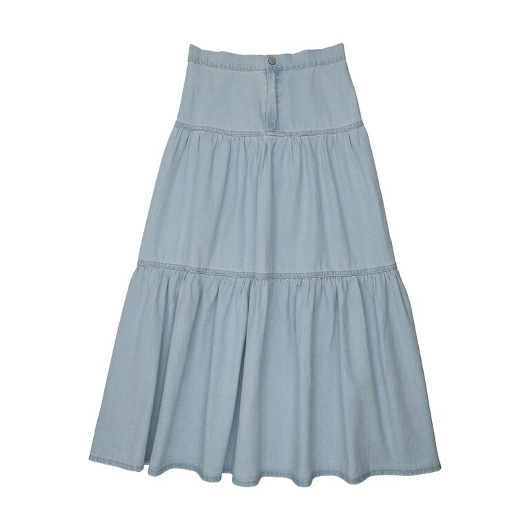 Lil Legs Lil Legs Denim Tiered Maxi Skirt - SS26 -