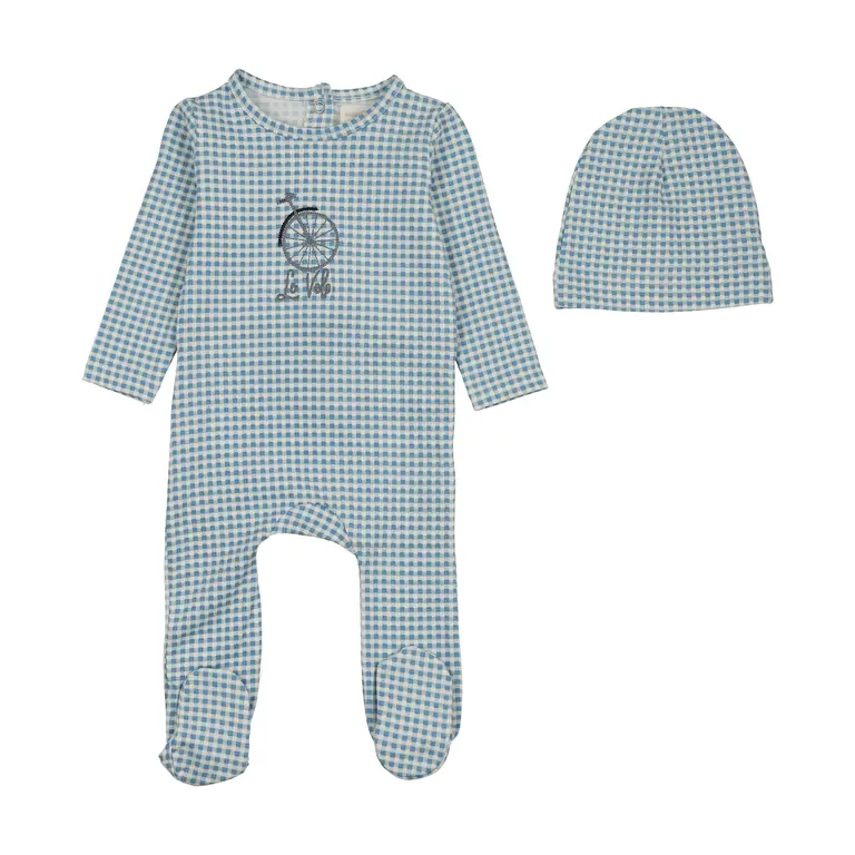 Analogie Analogie Gingham Wheel Footie Set - SS26 -
