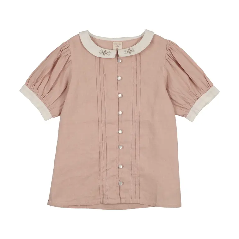 Analogie Analogie Pintuck Blouse Short Sleeve - SS26 -
