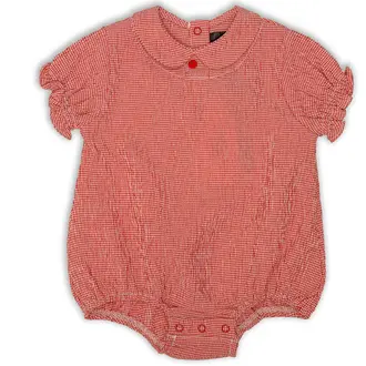 Jolie Enfants Jolie Enfants Searsucker Gingham Romper - SC3052 - SS26 -
