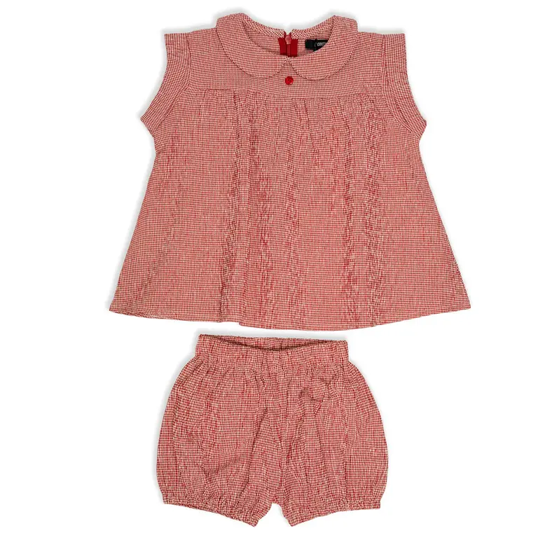 Jolie Enfants Jolie Enfants Searsucker Gingham Girls 2-Piece Set - SC2851 - SS26 -